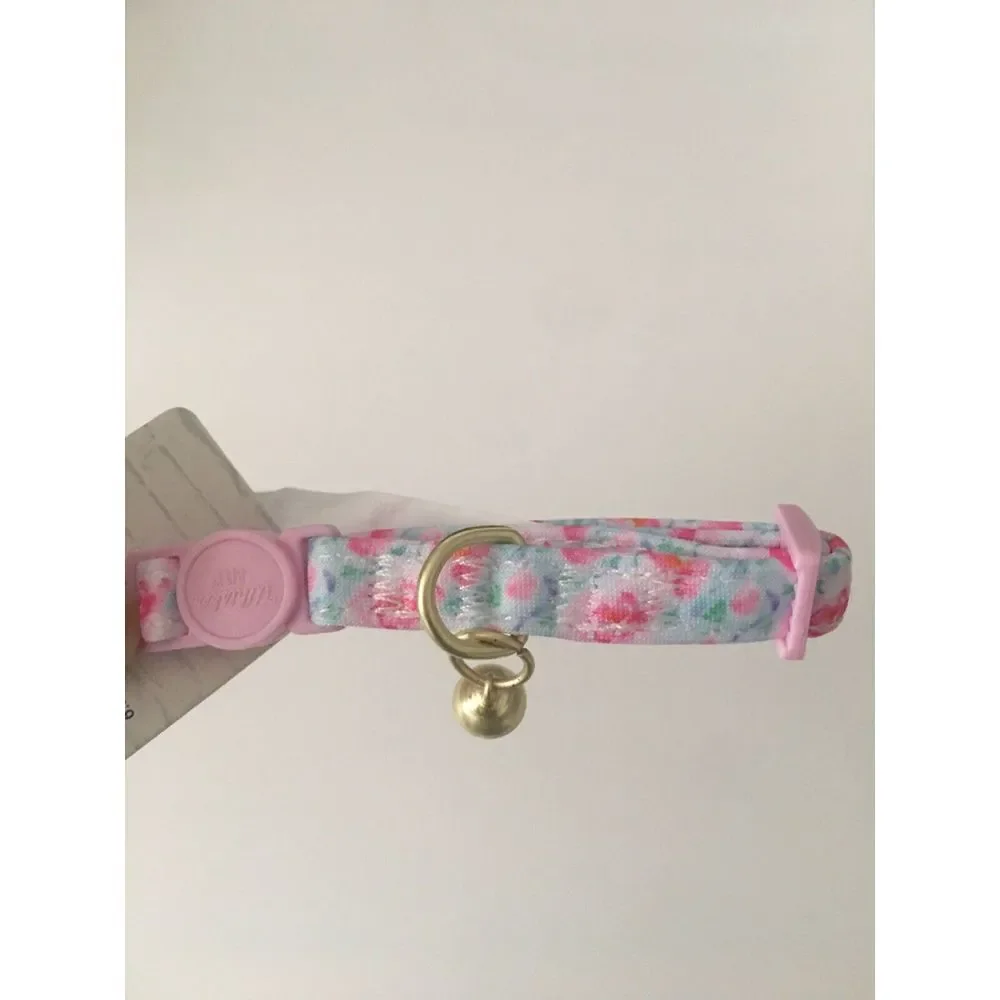 Whisker City Easy-Release Cat Kitten Collar Pink Floral 6.2-9